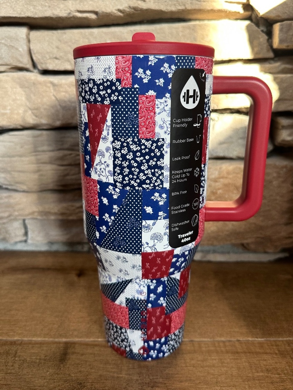 Brand New Limited Edition HydroJug 40 oz Traveler Quilted Americana Heritage